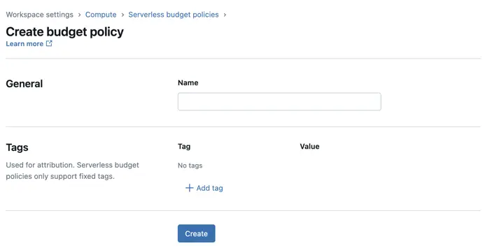 Create Budget Policy